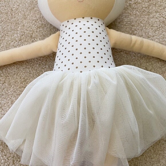 Alimrose Ballerina Doll Soft Arabella Gold Dot Baby Girl Tulle Tutu Knot Hair - Picture 7 of 8